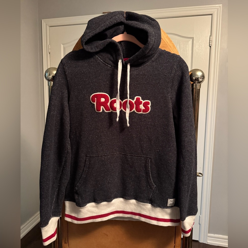 Roots Charcoal Hoodie with Red Logo